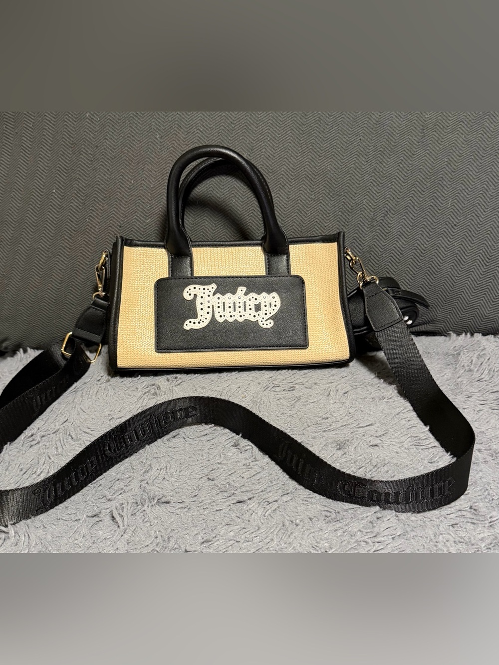 Juicy Couture Mini Tote Natural/Liquorice Crossbody Bag